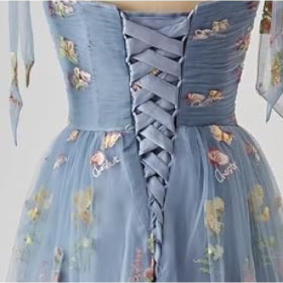 Maxianever Women's Tulle Dress Flower Embroidery - Picture 2 of 3